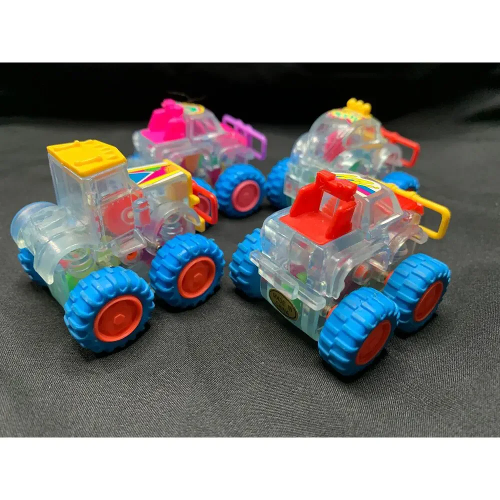 1997 Subway Clear Gears Lot 4 Vintage Kids Meal Toys Goin Buggy Tromper Truck